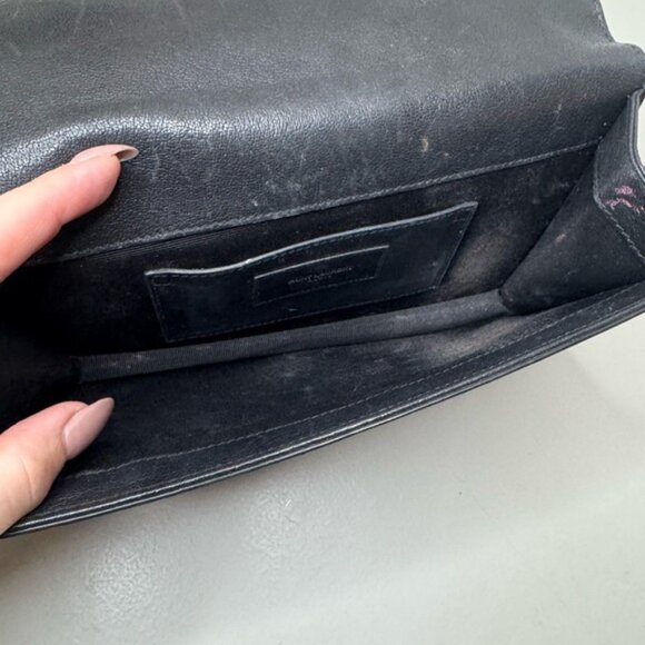 Saint Laurent Black Calfskin Silver Studded Clutch CB801 – Rare & Authentic - Picture 15 of 17